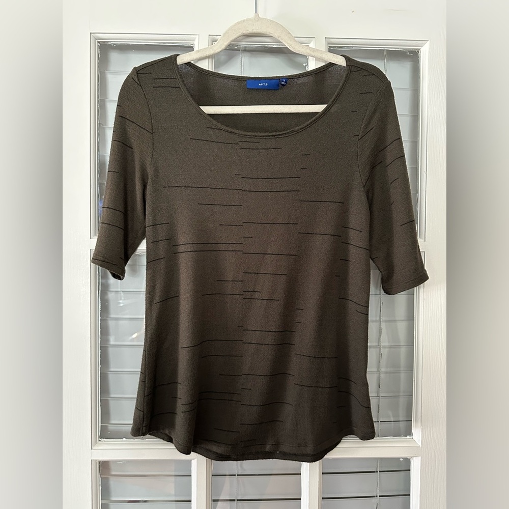 APT 9 Women’s S Mushroom Modern Essentials Elbow Sleeve T-shirt | SKU 0903